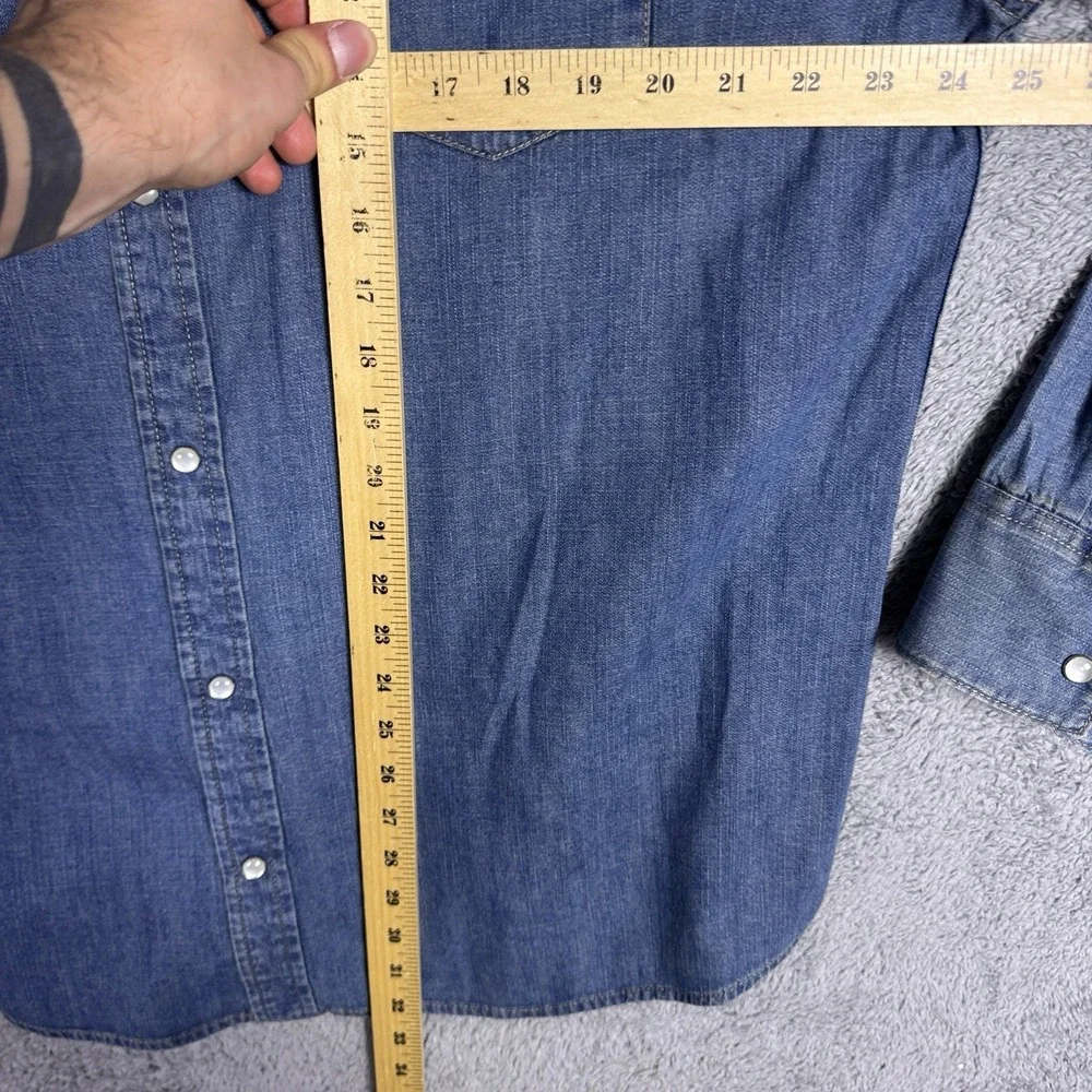 Levis Shirt Mens XXL 2XL Denim Pearl Snap Cowboy Western Barstow Medium Wash